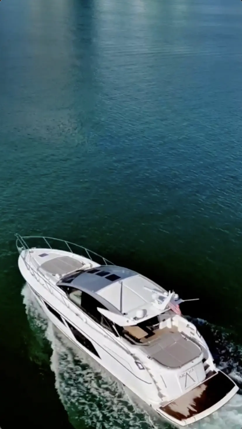 Luxury yacht on ocean waters